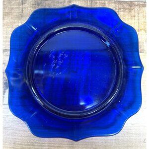 Imperial Glass Cobalt Blue Base for Kraft Cheese/Butter Dish Scalloped